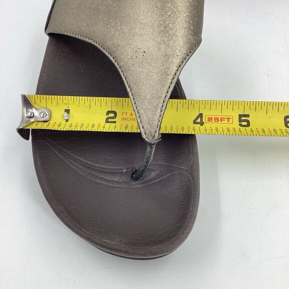 FitFlop Women’s Lulu Gold Toe-Post Slip On Platform Thong Sandals Size 6 - Picture 8 of 10